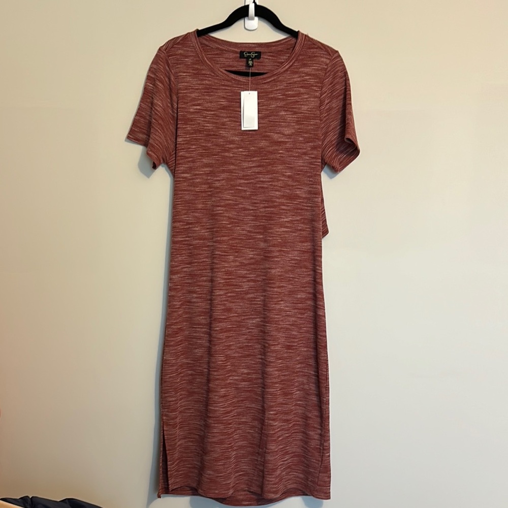 Jessica Simpson Red and Cream Sheath Midi Dress